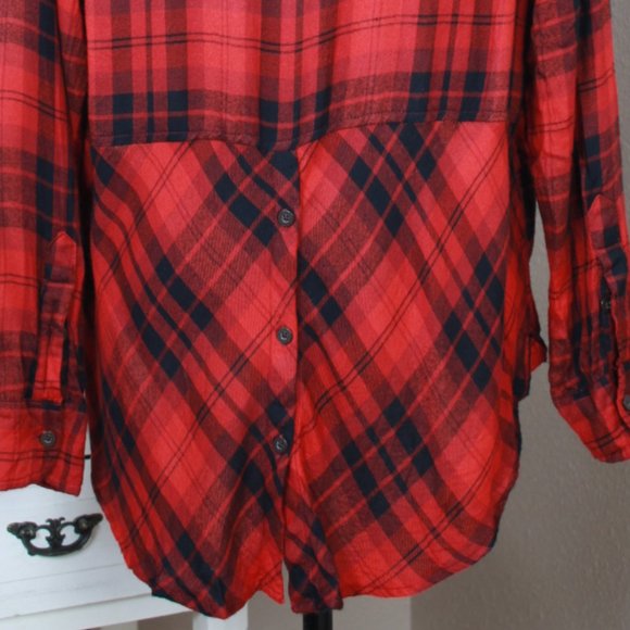 Lucky Brand Plaid Flannel Size M - Picture 4 of 6
